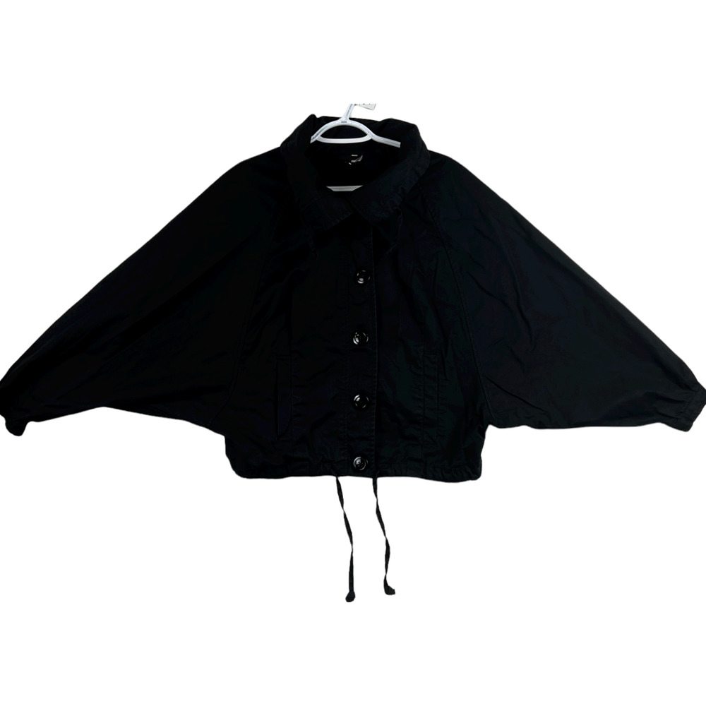 DIVIDED Cropped Fashion Jacket Women’s Size 6 Black Button Front Lightweight Top